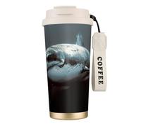 EdWal Great White Shark Print Insulated Stainless Steel Travel Coffee Mug,Coffee Cups with Lids, for Hot Cold Drinks
