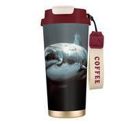 EdWal Great White Shark Print Insulated Stainless Steel Travel Coffee Mug,Coffee Cups with Lids, for Hot Cold Drinks