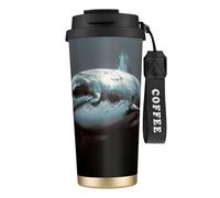 EdWal Great White Shark Print Insulated Stainless Steel Travel Coffee Mug,Coffee Cups with Lids, for Hot Cold Drinks