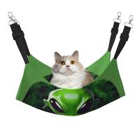 EdWal Green alien print Soft Sleeping Hammock Cat Hammock for Cage Hanging,Pet Hammock Bed Adjustable for Small Animals