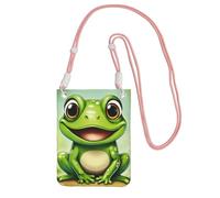 EdWal Green Frog Print Crossbody Bag For Women, Mini Phone Purses, Cute Phone Wallet, For Hiking Travel Gift