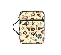 EdWal Hairy Ferret Print Bible Case Cosmetic Bag with Sturdy Handle Wash Bag Tablet Sleeve Small Tool Bag for Books