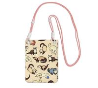 EdWal Hairy Ferret Print Crossbody Bag For Women, Mini Phone Purses, Cute Phone Wallet, For Hiking Travel Gift
