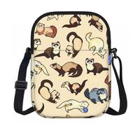 Edwal Hairy Ferret Print Small Crossbody Bag For Women Waterproof Phone Purse With Adjustable Strap For Travel Work
