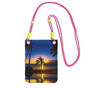 EdWal Hawaii Beach Print Crossbody Bag For Women, Mini Phone Purses, Cute Phone Wallet, For Hiking Travel Gift