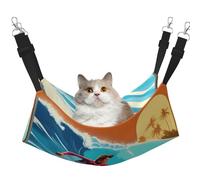 EdWal Hawaiian Surfer on Wavy print print Soft Sleeping Hammock Cat Hammock for Cage Hanging,Pet Hammock Bed Adjustable for Small Animals