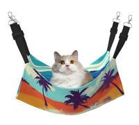 EdWal Hawaiian Surfer on Wavy print Soft Sleeping Hammock Cat Hammock for Cage Hanging,Pet Hammock Bed Adjustable for Small Animals
