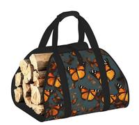 EdWal Heaps of Orange Monarch Butterflies Print Log Carrier Bag with Open Sides Wood Log Holder for Fireplace Tote Bag Fireplace Accessory