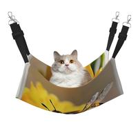 EdWal Honey bee and flower print Soft Sleeping Hammock Cat Hammock for Cage Hanging,Pet Hammock Bed Adjustable for Small Animals