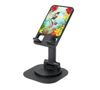 EdWal Hummingbirds Red Flower Hibiscus Print Adjustable Foldable Phone Stand,360 Rotating Cell Phone Holder For Desk,Travel Essentials