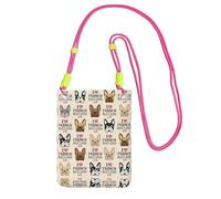 EdWal I Love French Bulldog Print Crossbody Bag For Women, Mini Phone Purses, Cute Phone Wallet, For Hiking Travel Gift