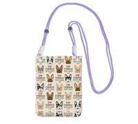 EdWal I Love French Bulldog Print Crossbody Bag For Women, Mini Phone Purses, Cute Phone Wallet, For Hiking Travel Gift