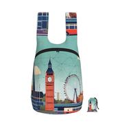 EdWal I Love London Print Foldable Backpack Lightweight Hiking Bag Soft Travel Backpack Rucksack For Work And Gym