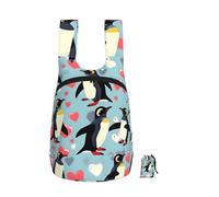 EdWal I Love Penguins Print Foldable Backpack Lightweight Hiking Bag Soft Travel Backpack Rucksack For Work And Gym