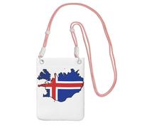 EdWal Iceland Flag Map Print Crossbody Bag For Women, Mini Phone Purses, Cute Phone Wallet, For Hiking Travel Gift