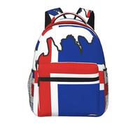 EdWal Iceland Flag Map Print Hiking Backpack Laptop Backpack For Men Women Waterproof Rucksack Easy To Clean Travel Bag