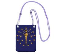 EdWal Indiana State Flag Print Crossbody Bag For Women, Mini Phone Purses, Cute Phone Wallet, For Hiking Travel Gift