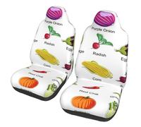 EdWal Introduction Of Various Vegetables Print Front Seat Covers, Easy To Install Two Car Seat Protector Cover Set Accessories Auto Trucks Suv