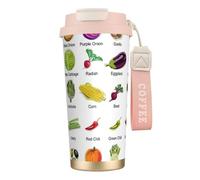 EdWal Introduction of Various Vegetables Print Insulated Stainless Steel Travel Coffee Mug,Coffee Cups with Lids, for Hot Cold Drinks
