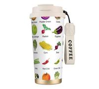 EdWal Introduction of Various Vegetables Print Insulated Stainless Steel Travel Coffee Mug,Coffee Cups with Lids, for Hot Cold Drinks