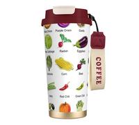 EdWal Introduction of Various Vegetables Print Insulated Stainless Steel Travel Coffee Mug,Coffee Cups with Lids, for Hot Cold Drinks