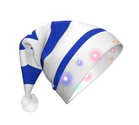 EdWal Israeli Flag Print Led Christmas Beanie Light Up Christmas Hats, Knit Hats With Led Lights, Unisex Winter Santa Hat