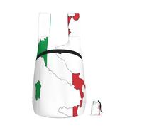 EdWal Italian Flag Map Print Foldable Backpack Lightweight Hiking Bag Soft Travel Backpack Rucksack For Work And Gym