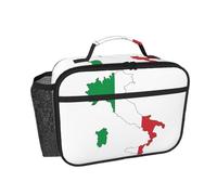 EdWal Italian Flag Map Print Insulated Lunch Bag for Men Women Cooler Bag with Compartments Portable Picnic Bag for Work