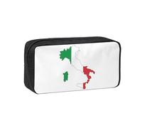 Edwal Italian Flag Map Print Pen Organizer Bag Pouch Large Capacity Pencil Case with Zipper Durable Pen Case for Stationery