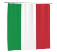 EdWal Italian Flag Print Polyester Shower Curtain For Bathroom With Hooks 185cm Long, Waterproof Bath Accessories