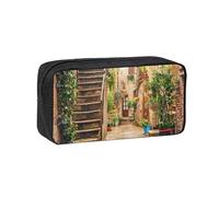 EdWal Italy Tuscan Print Pen Organizer Bag Pouch Large Capacity Pencil Case with Zipper Durable Pen Case for Stationery