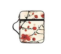 EdWal Japanese Spring Plum Floral Print Bible Case Cosmetic Bag with Sturdy Handle Wash Bag Tablet Sleeve Small Tool Bag for Books