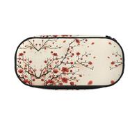 EdWal Japanese Spring Plum Floral Print Big Capacity Pencil Case Large Pencil Pouch Stationery Pen Bag Office College School