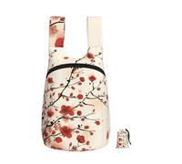 Edwal Japanese Spring Plum Floral Print Foldable Backpack Lightweight Hiking Bag Soft Travel Backpack Rucksack For Work And Gym