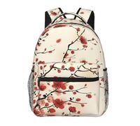 EdWal Japanese Spring Plum Floral Print Hiking Backpack Laptop Backpack For Men Women Waterproof Rucksack Easy To Clean Travel Bag
