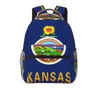 EdWal Kansas State Flag Print Hiking Backpack Laptop Backpack For Men Women Waterproof Rucksack Easy To Clean Travel Bag