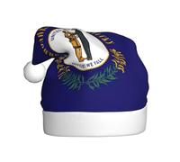 EdWal Kentucky State Flag Print Plush Santa Hat, Christmas Hats For Adults, Cozy Holiday Headwear, For Christmas Parties