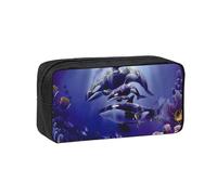 EdWal Killer Whale Print Pen Organizer Bag Pouch Large Capacity Pencil Case with Zipper Durable Pen Case for Stationery