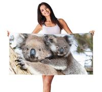EdWal Koala Bear Print Spa Bath Towels 70cm X 140cm,Soft Quick Drying Beach Towels For Bathroom,Gym,Travel