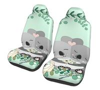 EdWal Koala Print Front Seat Covers, Easy To Install Two Car Seat Protector Cover Set Accessories Auto Trucks Suv