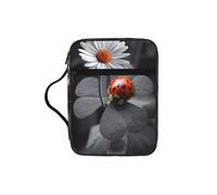 EdWal Ladybug Daisy Print Bible Case Cosmetic Bag with Sturdy Handle Wash Bag Tablet Sleeve Small Tool Bag for Books