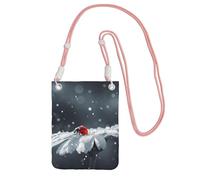 EdWal Ladybug On Daisy Flower Print Crossbody Bag For Women, Mini Phone Purses, Cute Phone Wallet, For Hiking Travel Gift