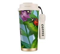 EdWal Ladybug Print Insulated Stainless Steel Travel Coffee Mug,Coffee Cups with Lids, for Hot Cold Drinks