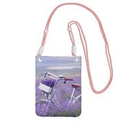 EdWal Lavender Field Retro Bike Agriculture Print Crossbody Bag For Women, Mini Phone Purses, Cute Phone Wallet, For Hiking Travel Gift
