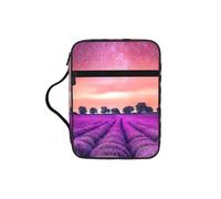 EdWal Lavender Fields Print Bible Case Cosmetic Bag with Sturdy Handle Wash Bag Tablet Sleeve Small Tool Bag for Books