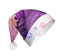 EdWal Lavender Fields Print Led Christmas Beanie Light Up Christmas Hats, Knit Hats With Led Lights, Unisex Winter Santa Hat