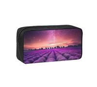 EdWal Lavender Fields Print Pen Organizer Bag Pouch Large Capacity Pencil Case with Zipper Durable Pen Case for Stationery