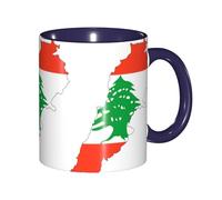 EdWal Lebanon Flag Map Print Tea Cups with Handle, Ceramic Ceramic Mug for Tea and Coffee Gift for Women Microwave Safe