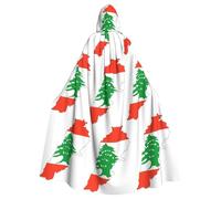 EdWal Lebanon Flag Map Print Unisex Adults Hooded Cloak Cape Uniform, Hooded Robe, For Halloween Cosplay Costumes