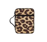 EdWal Leopard Pattern Print Bible Case Cosmetic Bag with Sturdy Handle Wash Bag Tablet Sleeve Small Tool Bag for Books